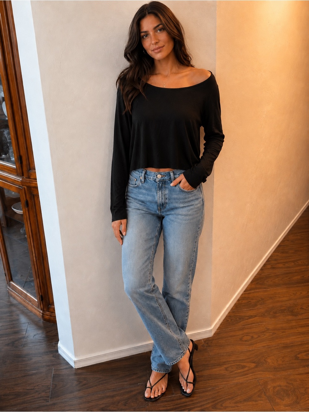 La Ligne Black Off-Shoulder Top
